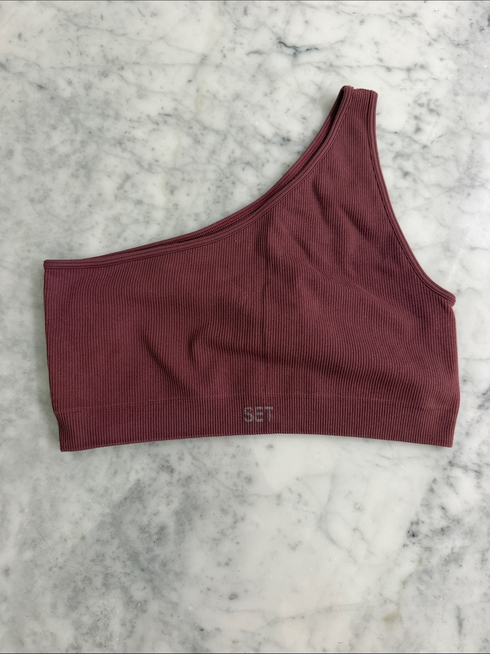 Set active One-Shoulder Ribbed Sports Bra